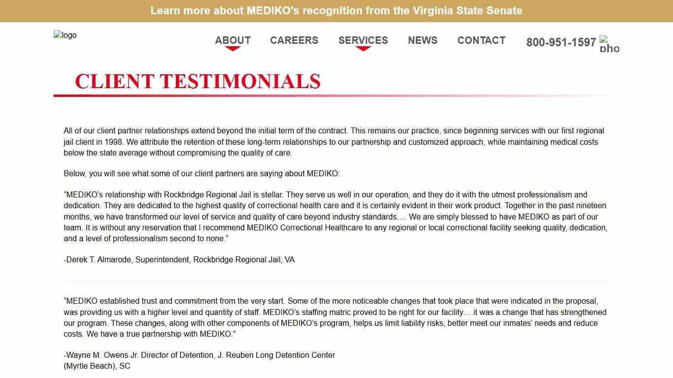 Mediko Client Testimonials - Mediko P.C., Inc.