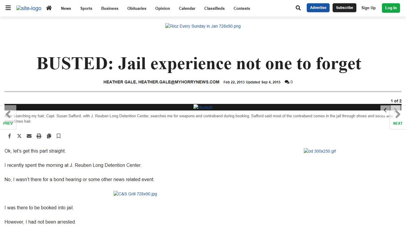 BUSTED: Jail experience not one to forget Crime myhorrynews.com