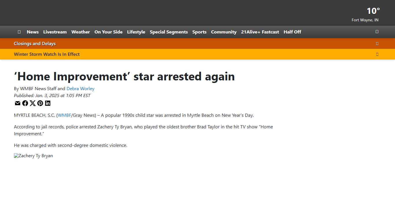 ‘Home Improvement’ star arrested again